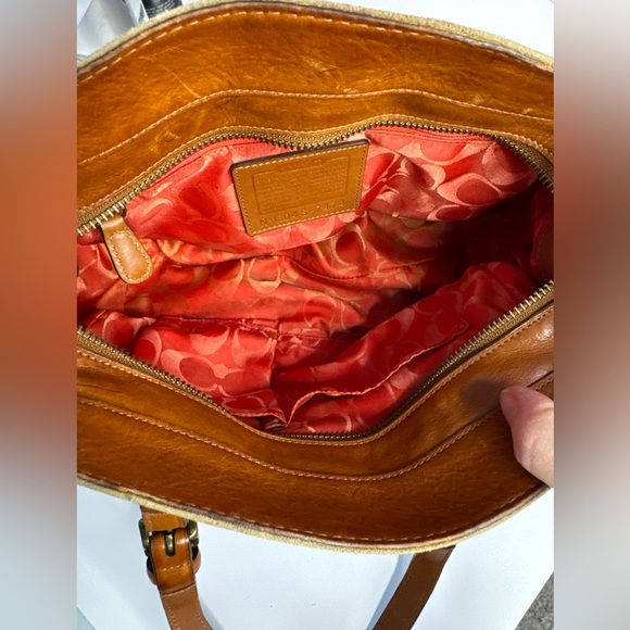 Coach Vintage Camel Leather Suede Satchel Bag - Picture 12 of 15